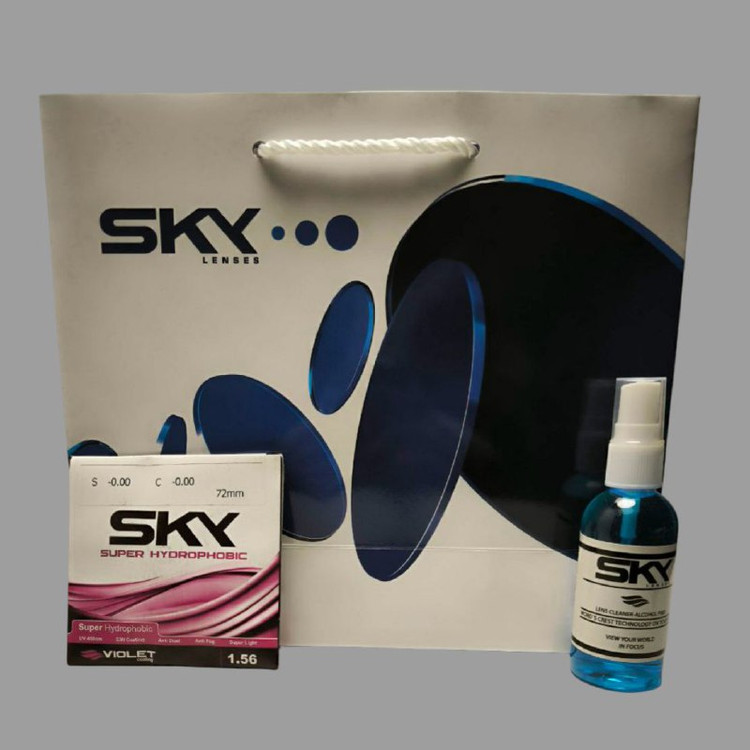 عدسی آنتی رفلکس بنفش (Anti-reflex) 1.56 برند SKY