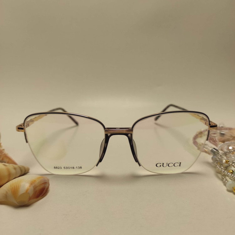 عینک طبی زنانه فلزی پد یک تیکه برند GUCCI کد 8823
