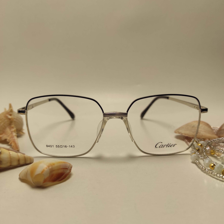 عینک طبی زنانه فلزی پد یک تیکه برند CARTIER کد 8401