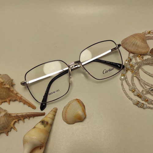 عینک طبی زنانه فلزی پد یک تیکه برند CARTIER کد 8401