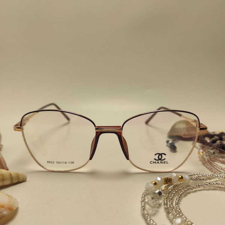 عینک طبی زنانه فلزی پد یک تیکه برند CHANEL کد8822