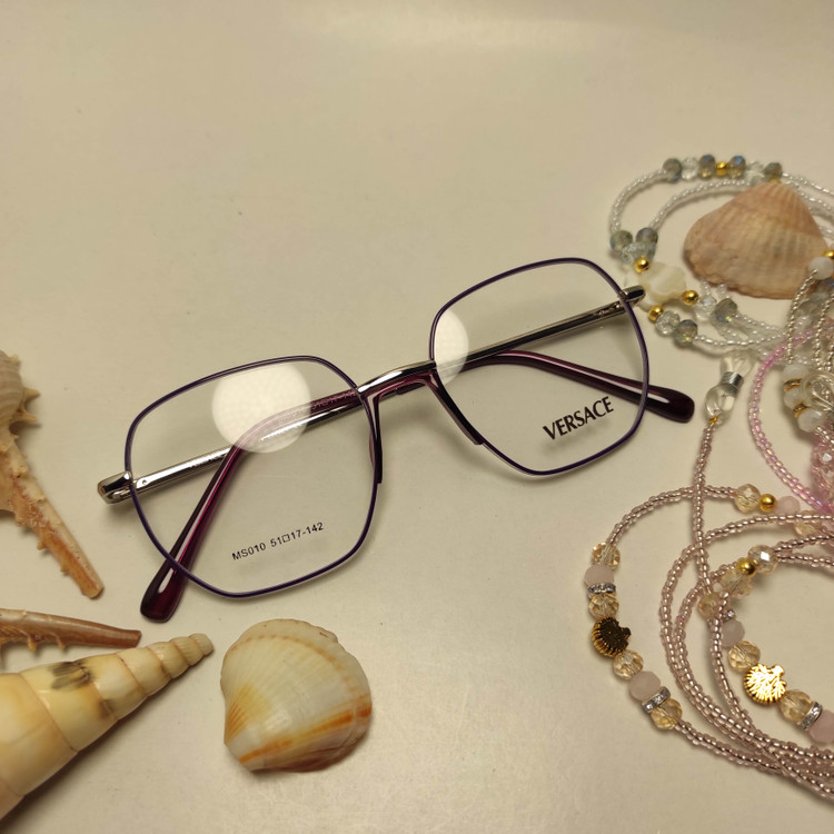 عینک طبیزنانه فلزی پد یک تیکه برند VERSACE کد 010