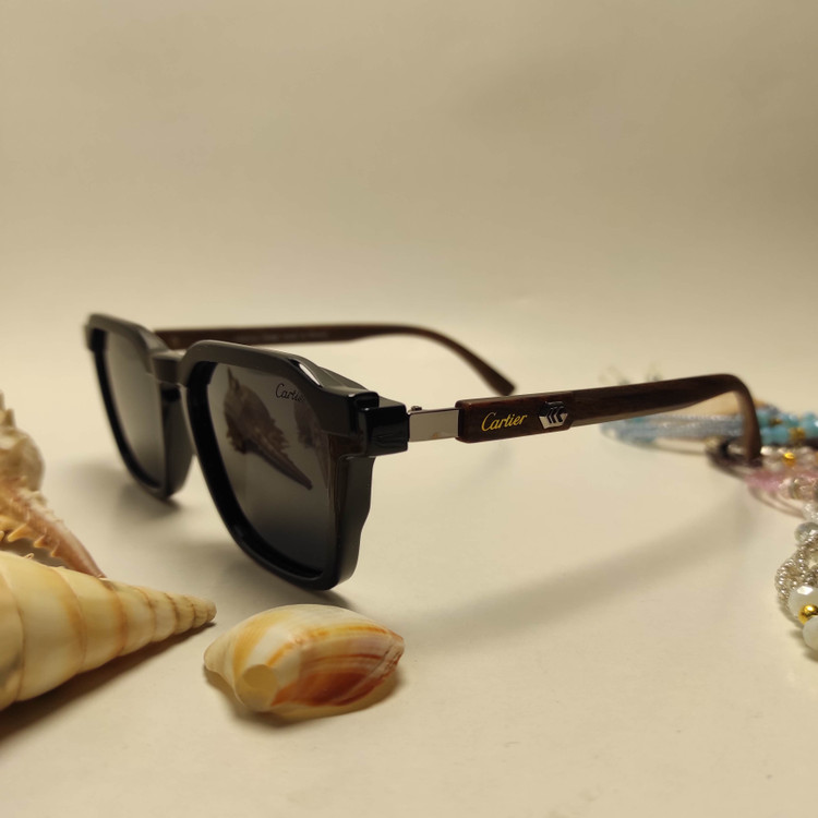 عینک آفتابی دسته چوب CARTIER کد 2525