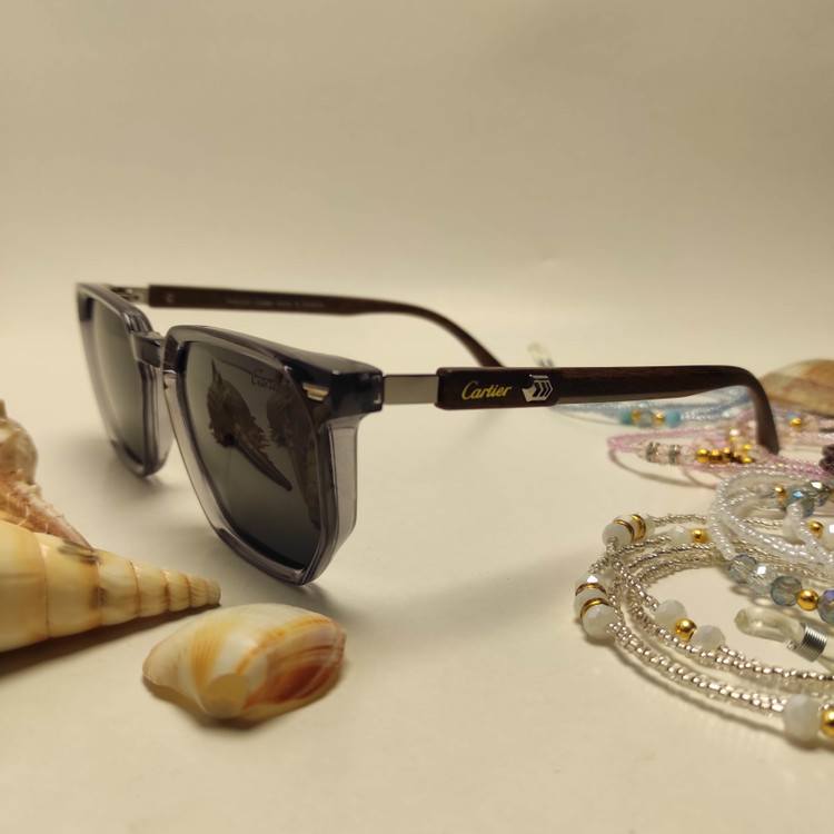 عینک آفتابی دسته چوب CARTIER کد 2508