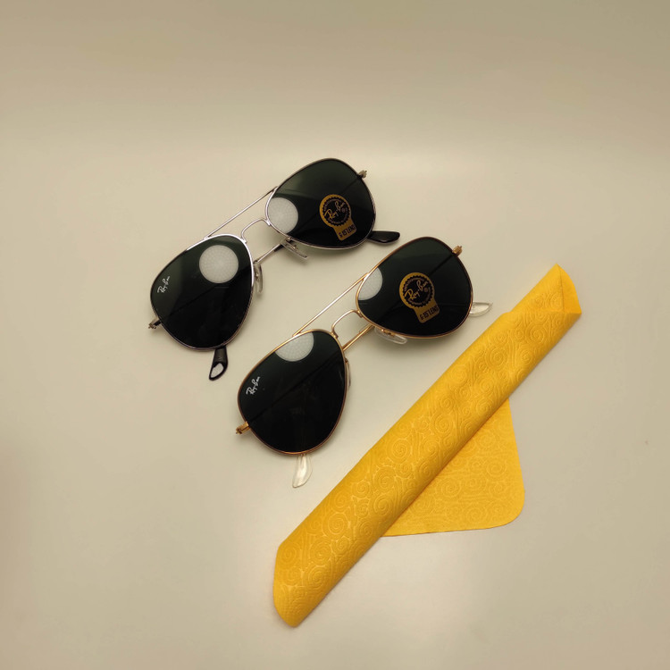 عینک آفتابی مردانه شیشه ای خلبانی RAY BAN کد ۳۰۲۵ سایز 58