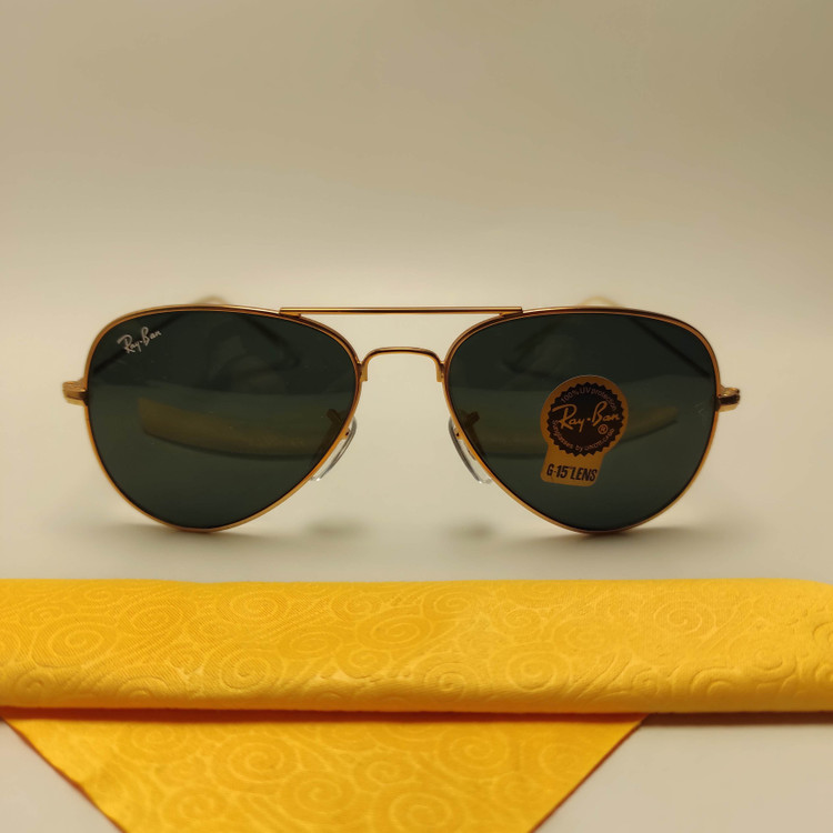 عینک آفتابی مردانه شیشه ای خلبانی RAY BAN کد ۳۰۲۵ سایز 58