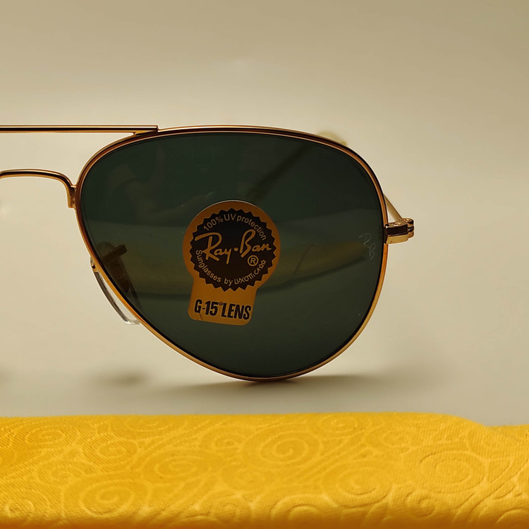 عینک آفتابی مردانه شیشه ای خلبانی RAY BAN کد ۳۰۲۵ سایز 58